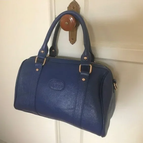 TERZETTO Loreto Cobalt Blue Leather Satchel Handbag new!